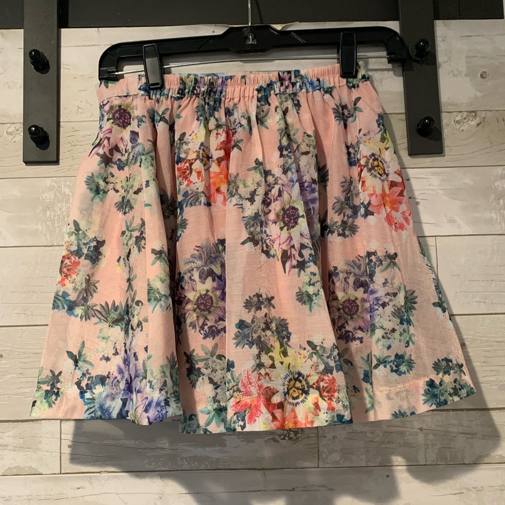 Luca XS Pleaded Floral Skirt